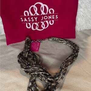 Sassy Jones Black, Silver and Gold Statement Necklace